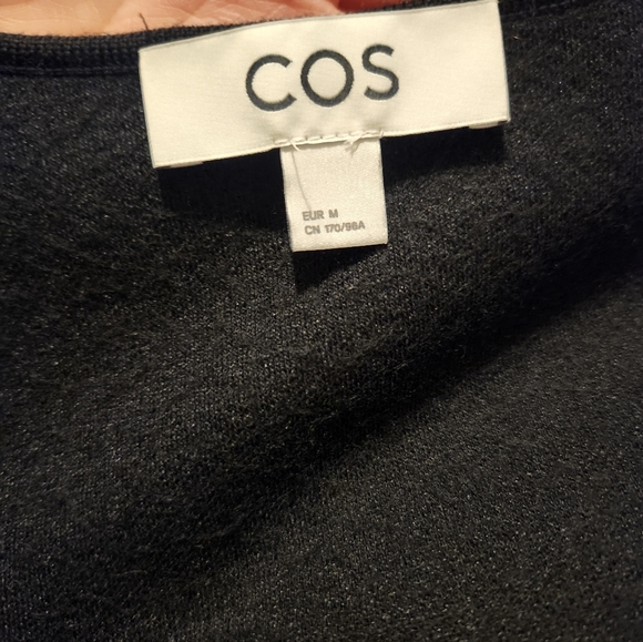 COS Black V-Neck Mini Dress - Picture 3 of 3